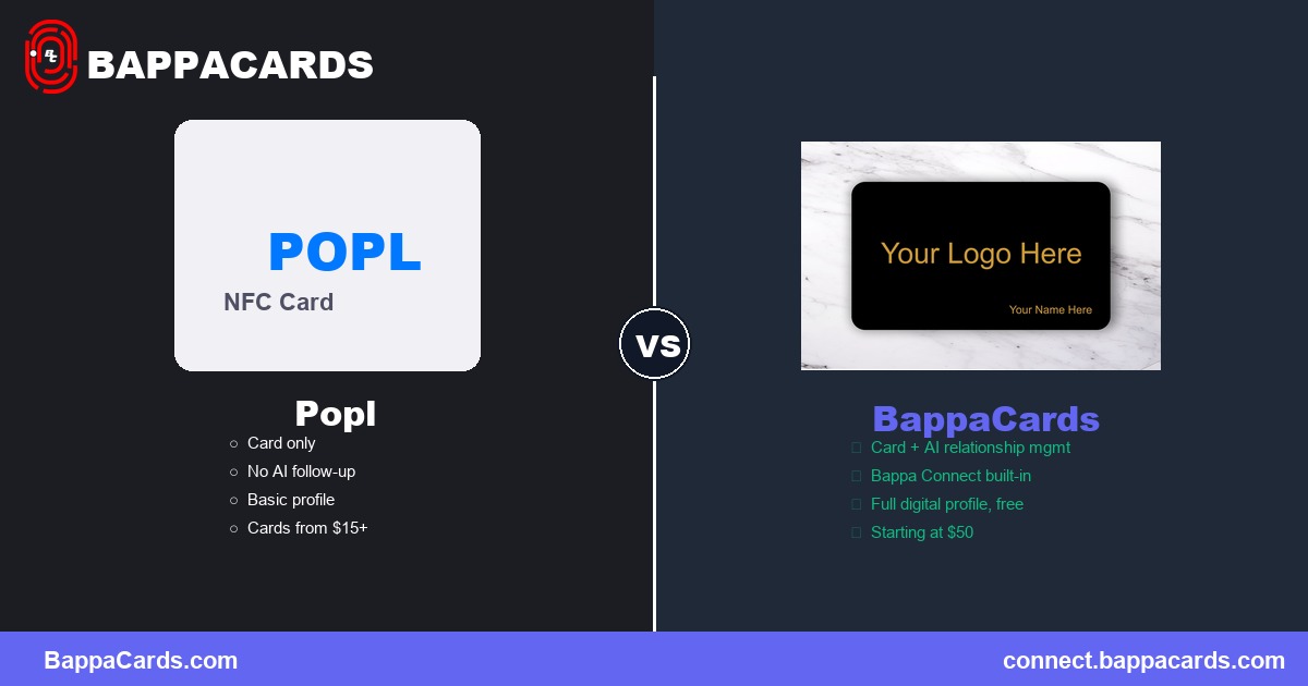 Bappa vs Popl digital business card comparison 2026