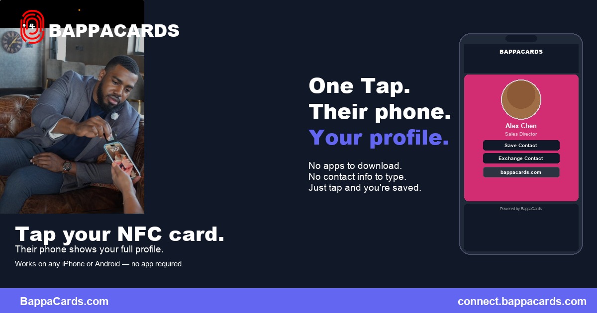 NFC business card tap demonstration